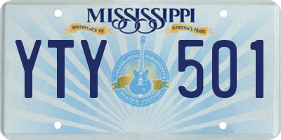 MS license plate YTY501