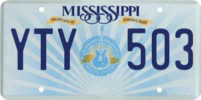 MS license plate YTY503