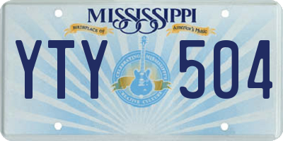 MS license plate YTY504