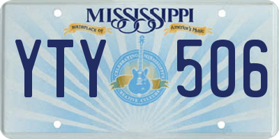 MS license plate YTY506