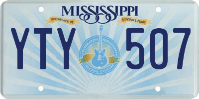 MS license plate YTY507