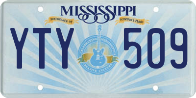 MS license plate YTY509