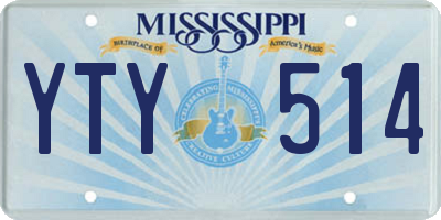 MS license plate YTY514