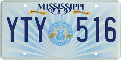 MS license plate YTY516