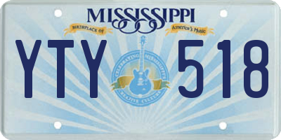 MS license plate YTY518