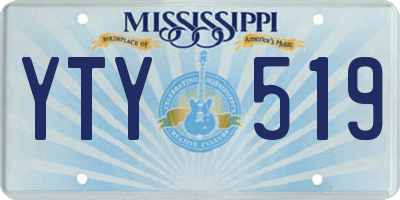 MS license plate YTY519
