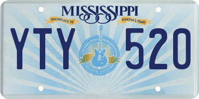 MS license plate YTY520