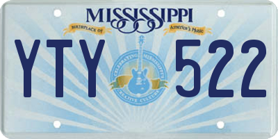 MS license plate YTY522