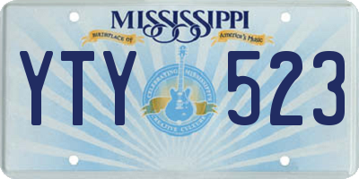 MS license plate YTY523