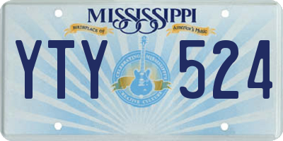 MS license plate YTY524