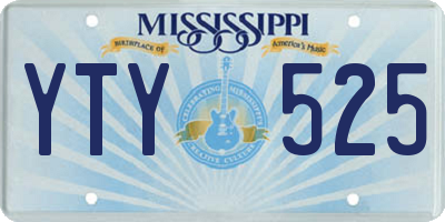 MS license plate YTY525