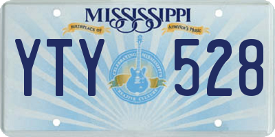 MS license plate YTY528
