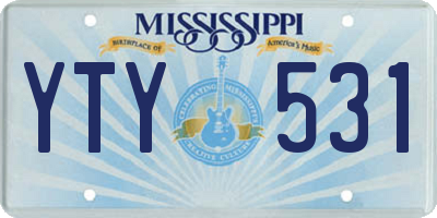 MS license plate YTY531