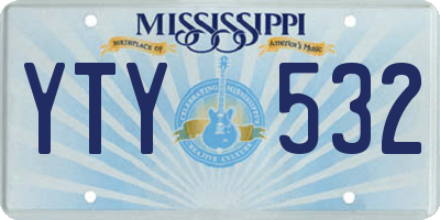 MS license plate YTY532