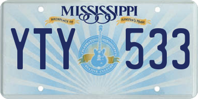 MS license plate YTY533