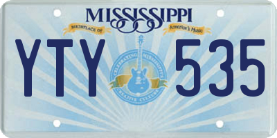 MS license plate YTY535