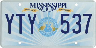 MS license plate YTY537