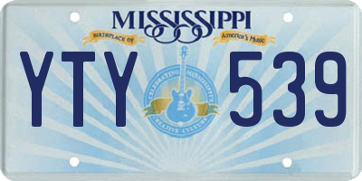 MS license plate YTY539
