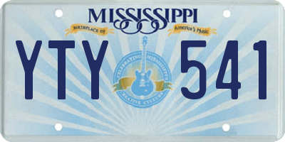 MS license plate YTY541
