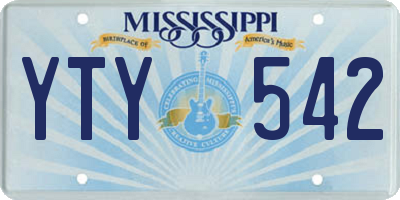 MS license plate YTY542