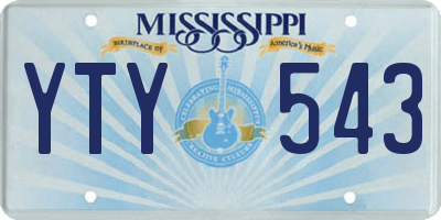 MS license plate YTY543