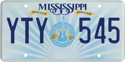 MS license plate YTY545