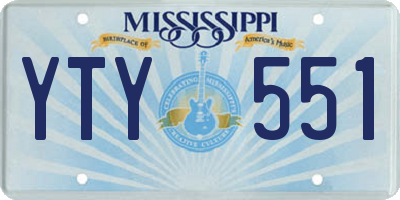 MS license plate YTY551