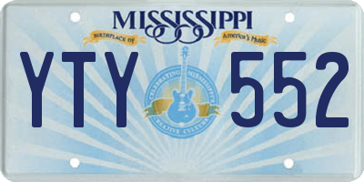 MS license plate YTY552