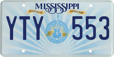 MS license plate YTY553