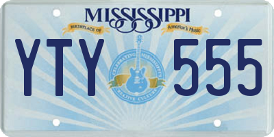 MS license plate YTY555