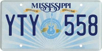 MS license plate YTY558