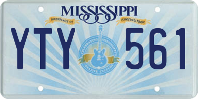 MS license plate YTY561
