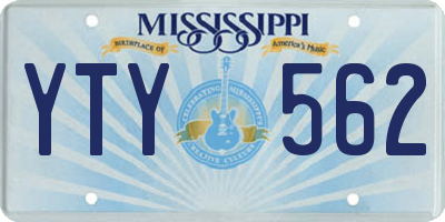 MS license plate YTY562