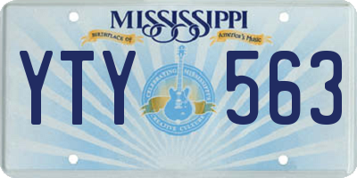 MS license plate YTY563