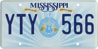 MS license plate YTY566