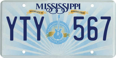 MS license plate YTY567
