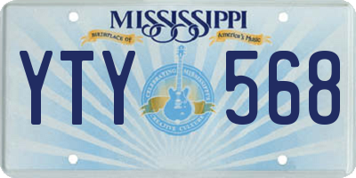 MS license plate YTY568