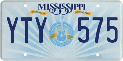 MS license plate YTY575