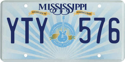 MS license plate YTY576