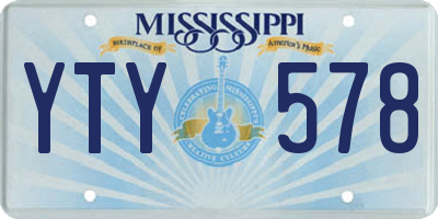 MS license plate YTY578