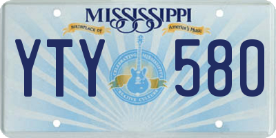 MS license plate YTY580