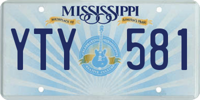 MS license plate YTY581