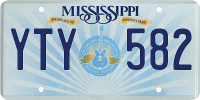 MS license plate YTY582