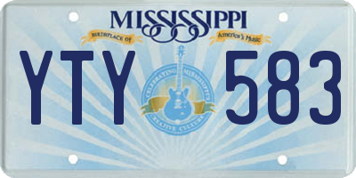 MS license plate YTY583