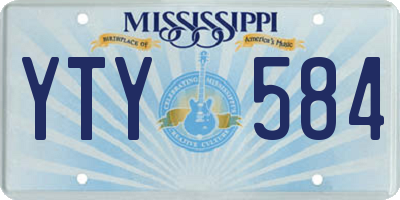 MS license plate YTY584
