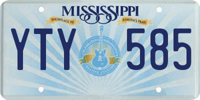 MS license plate YTY585