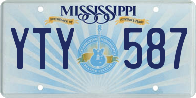MS license plate YTY587
