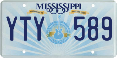 MS license plate YTY589