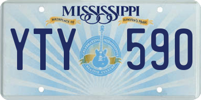 MS license plate YTY590