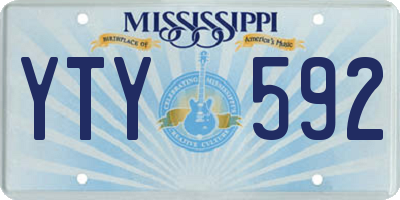 MS license plate YTY592
